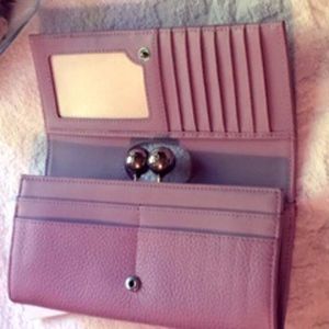 Ted Baker  pink slightly pebbled leather wallet